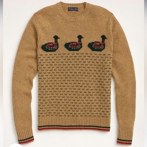 Brooks Brothers Wool Tan Motif Sweater Size Large